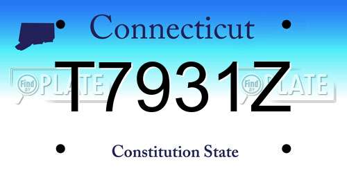 T7931Z Connecticut License Plate