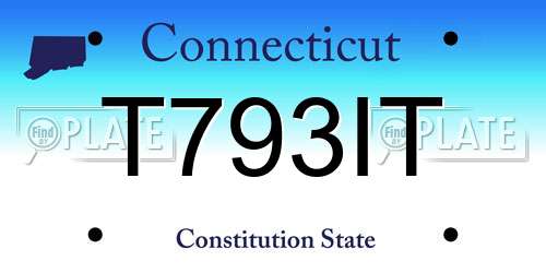 T793IT Connecticut License Plate