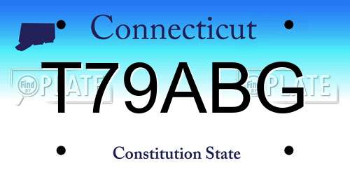 T79ABG Connecticut License Plate