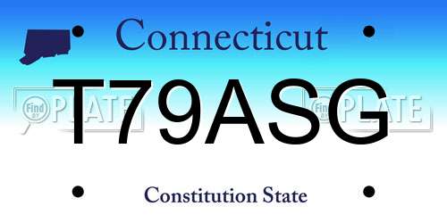 T79ASG Connecticut License Plate