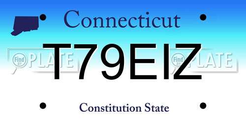 T79EIZ Connecticut License Plate