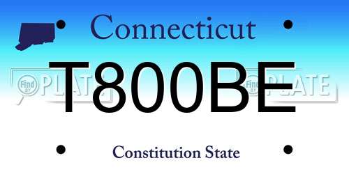 T800BE Connecticut License Plate