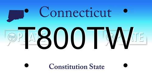 T800TW Connecticut License Plate