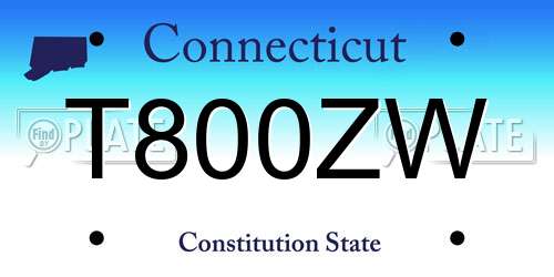 T800ZW Connecticut License Plate