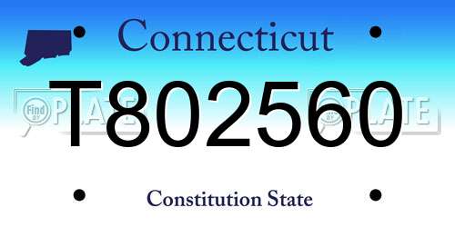 T802560 Connecticut License Plate