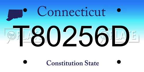 T80256D Connecticut License Plate