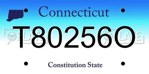 T80256O Connecticut License Plate