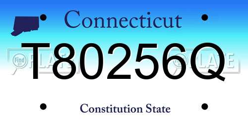 T80256Q Connecticut License Plate