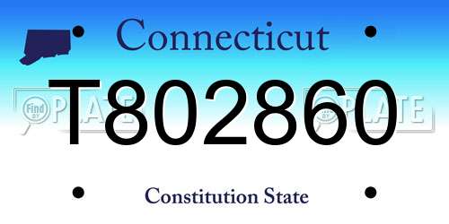 T802860 Connecticut License Plate