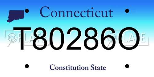 T80286O Connecticut License Plate