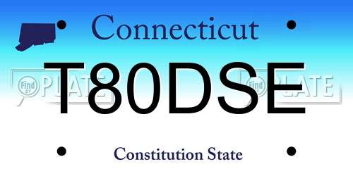 T80DSE Connecticut License Plate