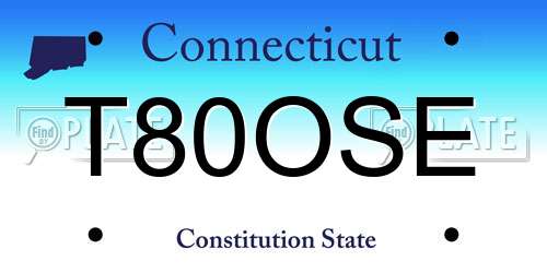 T80OSE Connecticut License Plate