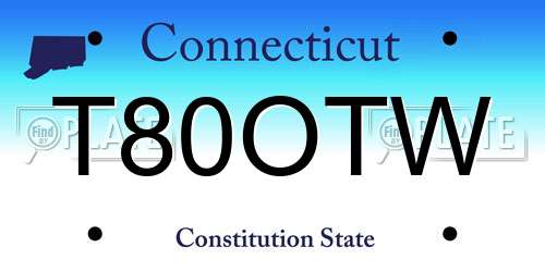 T80OTW Connecticut License Plate