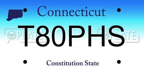 T80PHS Connecticut License Plate
