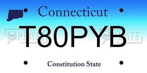 T80PYB Connecticut License Plate