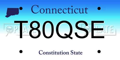 T80QSE Connecticut License Plate
