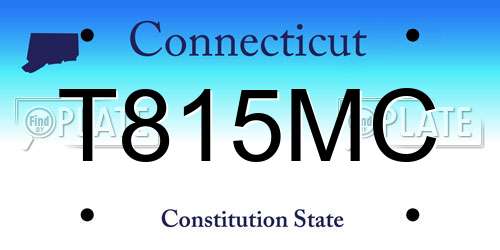 T815MC Connecticut License Plate