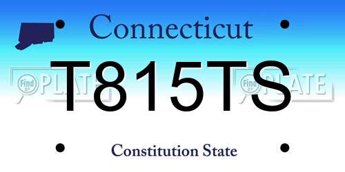 T815TS Connecticut License Plate