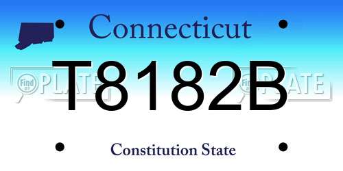 T8182B Connecticut License Plate
