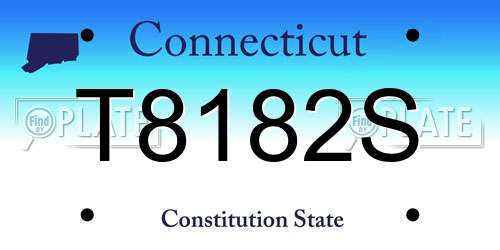 T8182S Connecticut License Plate