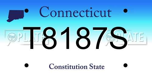 T8187S Connecticut License Plate