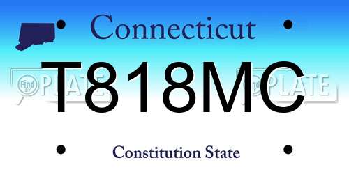 T818MC Connecticut License Plate