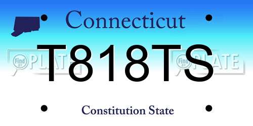 T818TS Connecticut License Plate