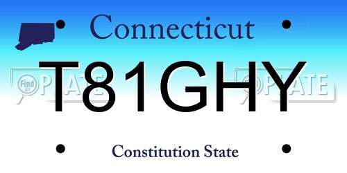 T81GHY Connecticut License Plate
