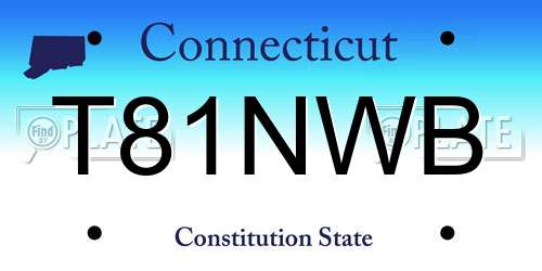 T81NWB Connecticut License Plate