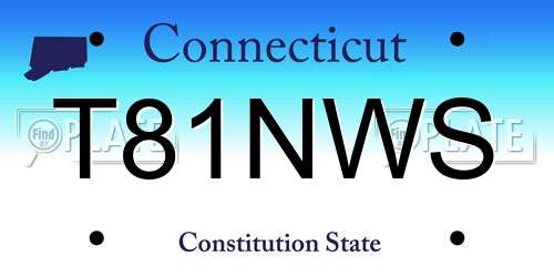 T81NWS Connecticut License Plate