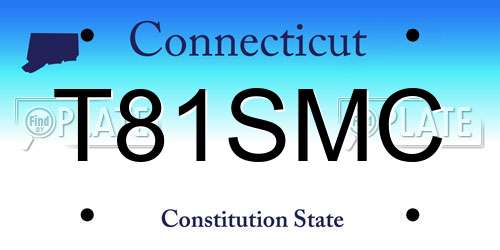 T81SMC Connecticut License Plate