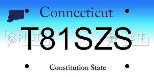 T81SZS Connecticut License Plate
