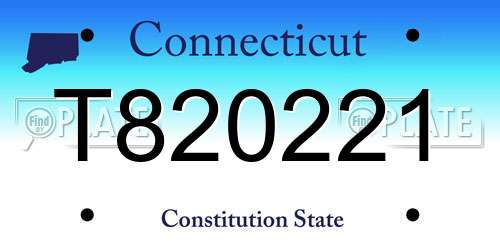 T820221 Connecticut License Plate