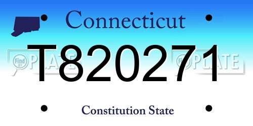 T820271 Connecticut License Plate