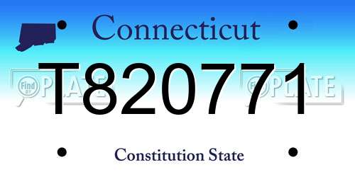 T820771 Connecticut License Plate