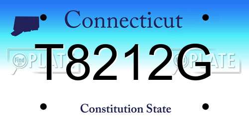 T8212G Connecticut License Plate