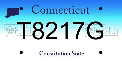 T8217G Connecticut License Plate