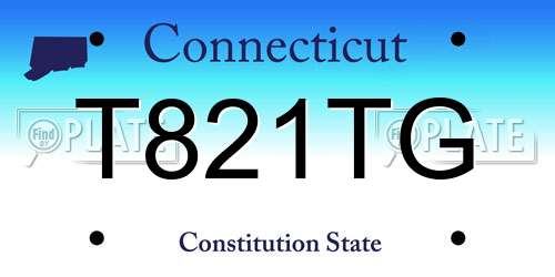 T821TG Connecticut License Plate