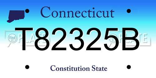 T82325B Connecticut License Plate
