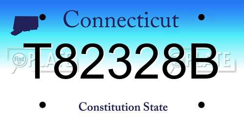 T82328B Connecticut License Plate