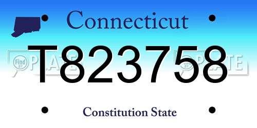 T823758 Connecticut License Plate