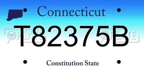 T82375B Connecticut License Plate