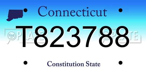 T823788 Connecticut License Plate