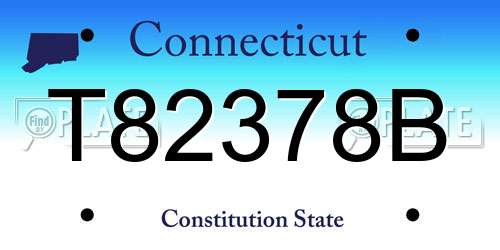 T82378B Connecticut License Plate