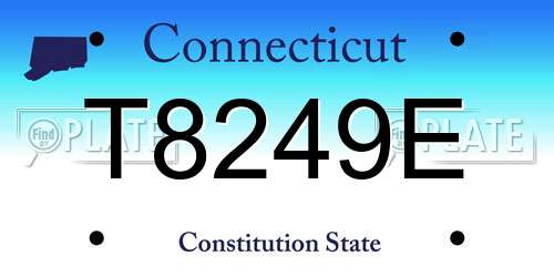 T8249E Connecticut License Plate