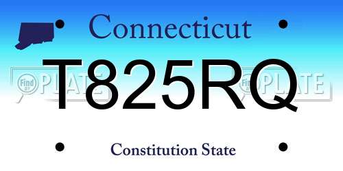 T825RQ Connecticut License Plate