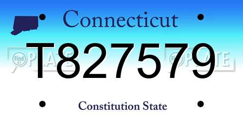 T827579 Connecticut License Plate