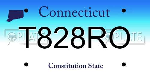 T828RO Connecticut License Plate