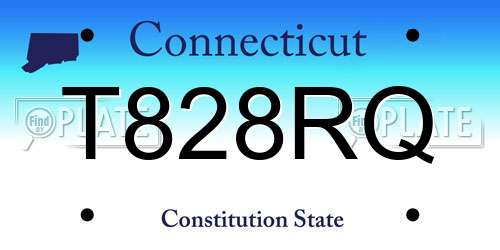 T828RQ Connecticut License Plate