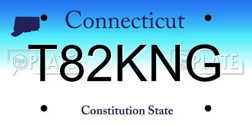 T82KNG Connecticut License Plate